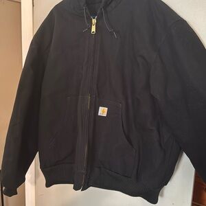 Carhartt men’s size XL loose fit black hooded duck coat